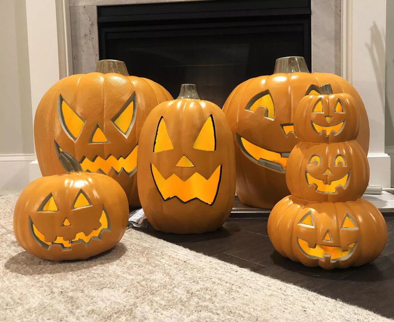 Kitcheniva Jack O Lantern Pre-lit Halloween Pumpkin Lanterns Decor